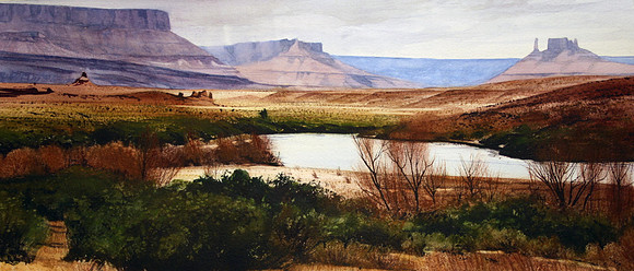 a distant rain |watercolor | 10 x 21 SOLD