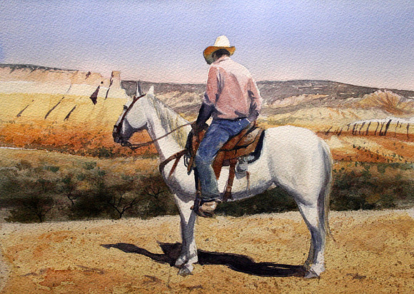 rider | watercolor | 10 x 14 • SOLD