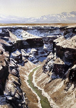 gorge at taos |watercolor | 20 x 14 SOLD