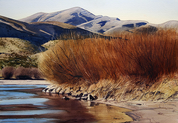 down by the river |watercolor | 14 x 20 SOLD