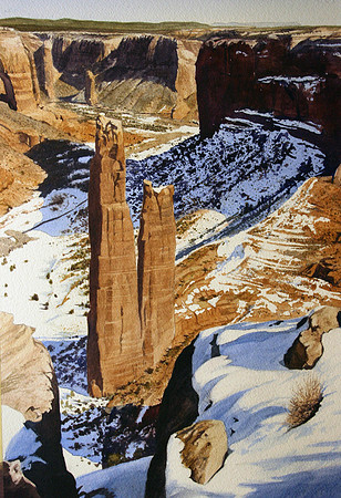 Canyon de Chelly Snow |watercolor | 20 x 14 SOLD -GICLEE AVAILABLE