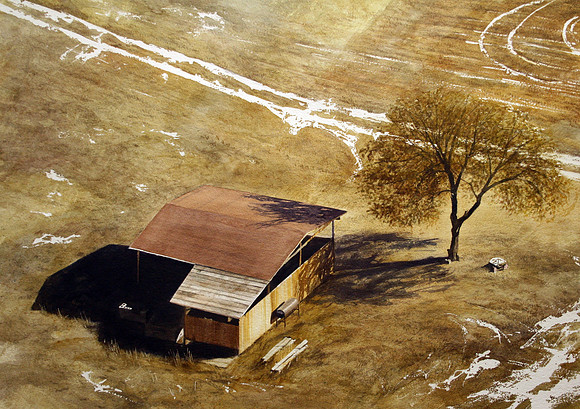canyon outbuilding |watercolor | 22 x 30 GICLEE AVAILABLE