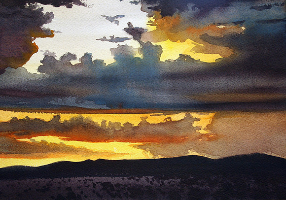 cloud patterns |watercolor | 10 x 14 SOLD