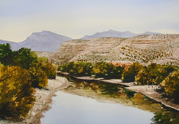 desert reflection   |watercolor | 14 x 20 SOLD