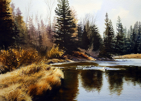 on navajo river | watercolor | 14 x 20 SOLD • GICLEE AVAILABLE