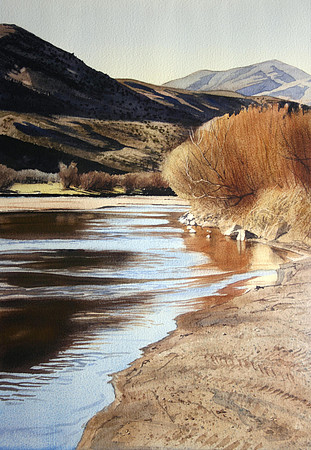afternoon on the river |watercolor | 16 x 10