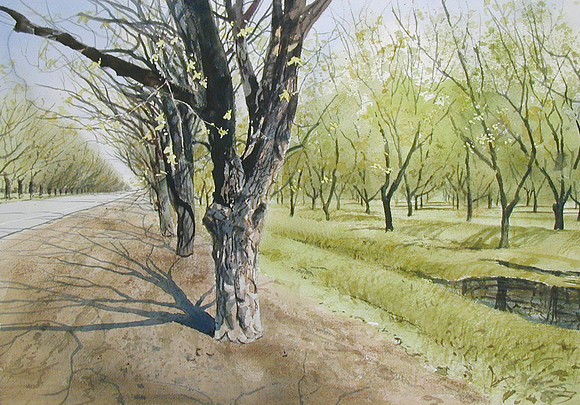 a day in april |watercolor | 14 x 20 SOLD
