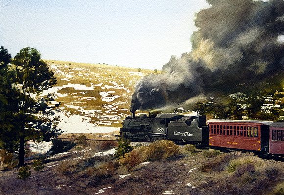 coming back to chama | watercolor | 14 x 20 SOLD • GICLEE AVAILABLE