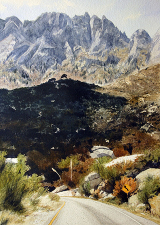 curve in the road, aguirre |watercolor | 20 x 14