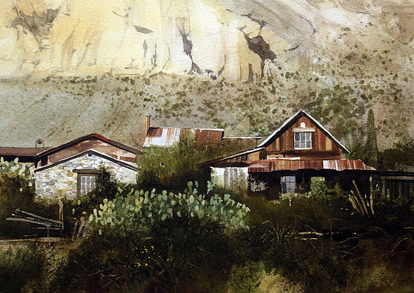 steins ghost ranch |watercolor | 14 x 20