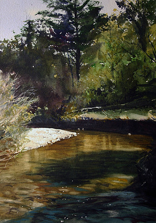 mimbres river scene |watercolor | 20 x 14 SOLD - GICLEE AVAILABLE