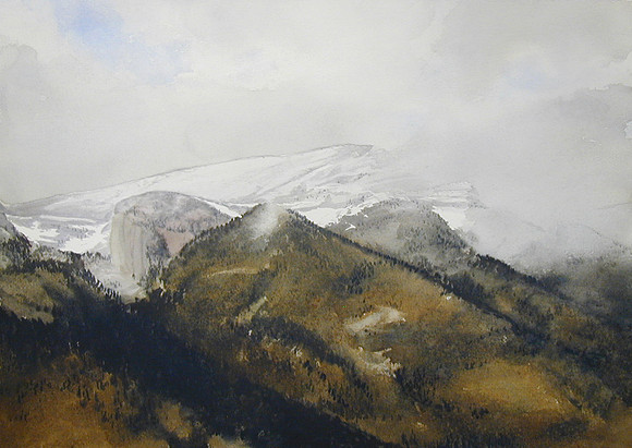 clouds coming in |watercolor | 14 x 20