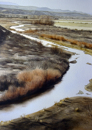 virden valley | drybrush watercolor | 20 x 14
