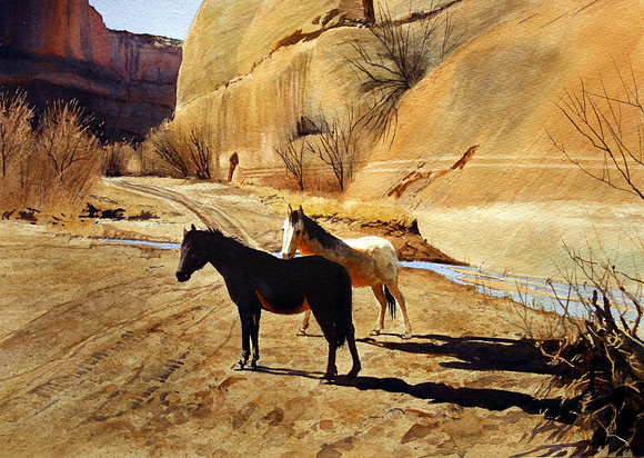 indian ponies | watercolor | 14 x 20 SOLD
