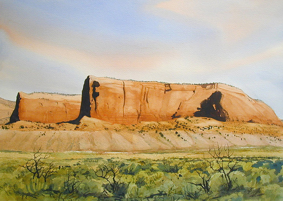 red cliffs |watercolor | 14 x 20