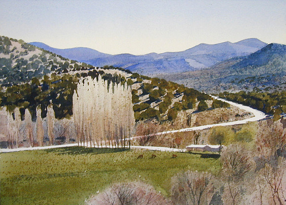 nogal canyon road |watercolor | 10 x 16 SOLD
