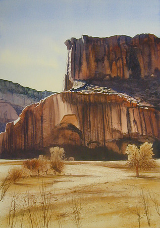 stripped wall |watercolor | 20 x 14