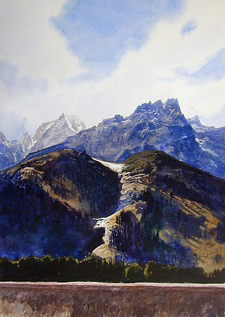 mountain slope |watercolor | 20 x 14 SOLD