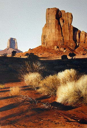 monument valley, late afternoon |watercolor | 20 x 14 SOLD