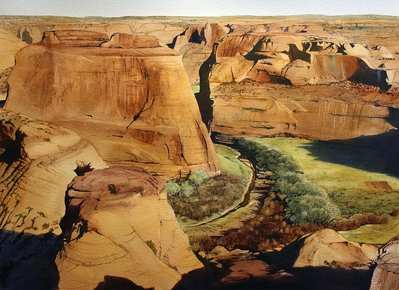 morning in the canyon |watercolor | 22 x 30