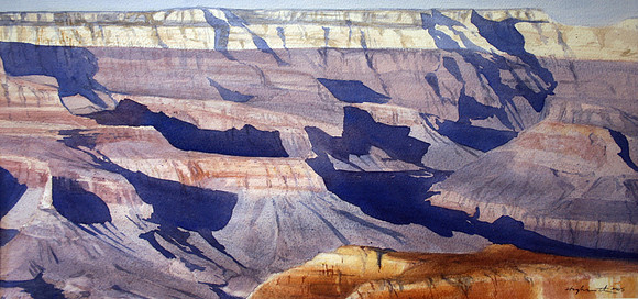 lilac canyon |watercolor | 9 x 20