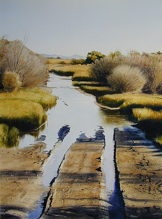 flooded road, mesilla |watercolor | 20 x 14 SOLD