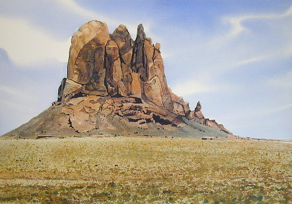 near shiprock |watercolor | 14 x 20 SOLD