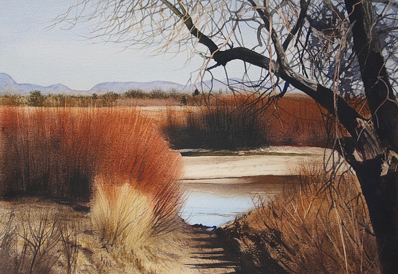 river access |watercolor | 14 x 20 SOLD