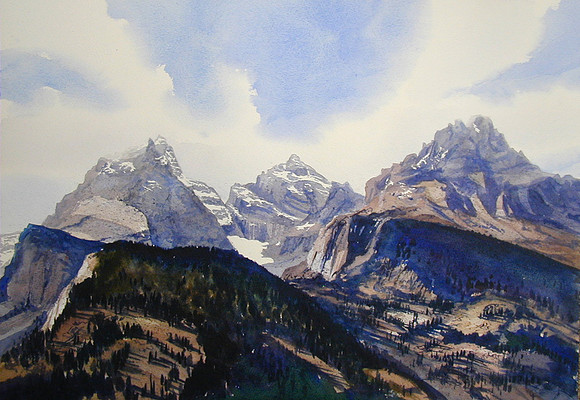 teton vista |watercolor | 14 x 20