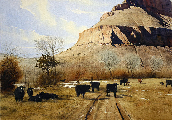 angus in late autumn |watercolor | 14 x 20 SOLD - GICLEE AVAILABLE