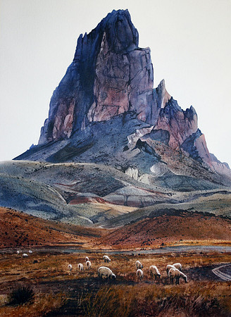 sheep at agathlan' |watercolor | 30 x 22 SOLD
