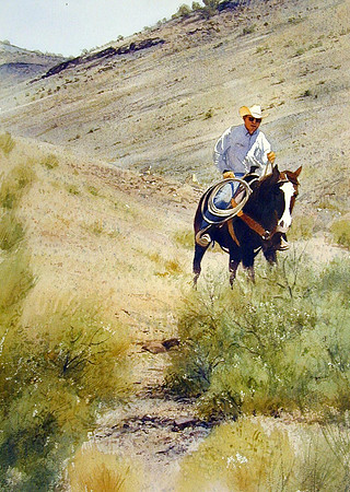 horse and rider |watercolor | 20 x 14
