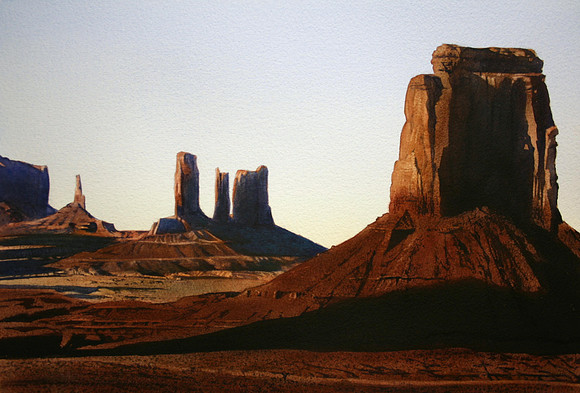 in monument valley |watercolor | 14 x 20
