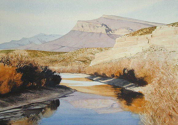 rio grande winter |watercolor | 14 x 20 SOLD