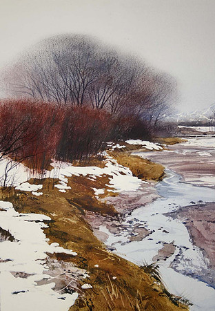 winter morning |watercolor | 20 x 14 SOLD
