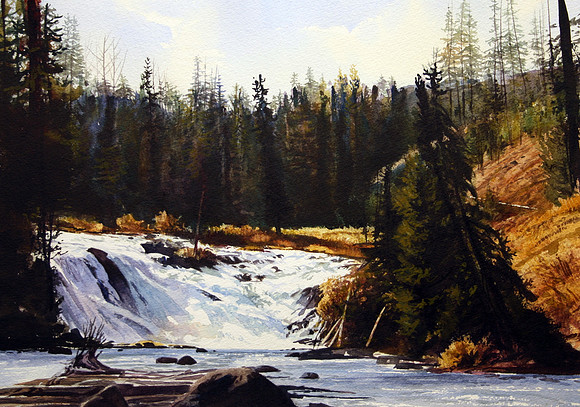 cascading water | watercolor | 14 x 20