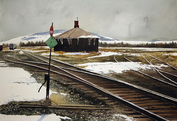 antonito tracks |watercolor | 14 x 20 SOLD