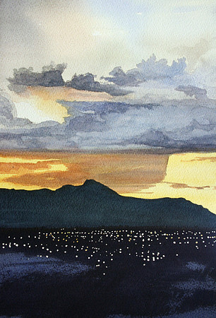 western sky |watercolor | 16 x 10 SOLD