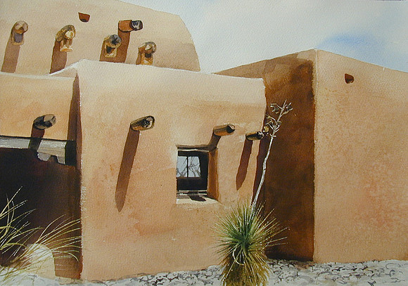 yucca and walls |watercolor | 14 x 20 SOLD