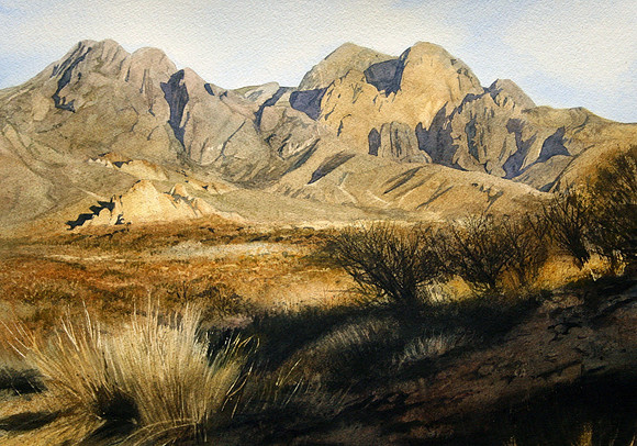 la cueva, organ mountains | watercolor | 14 x 20