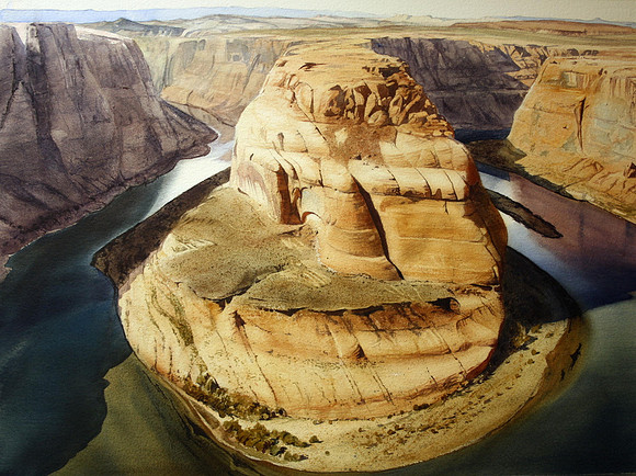horseshoe bend |watercolor | 22 x 30 SOLD - GICLEE AVAILABLE