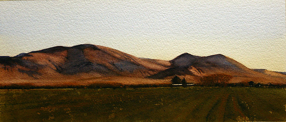 rolling hills |watercolor | 8 x 20