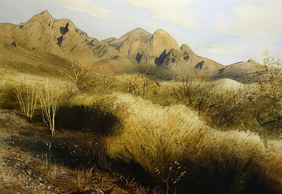 walk at baylor canyon |watercolor | 14 x 20 SOLD