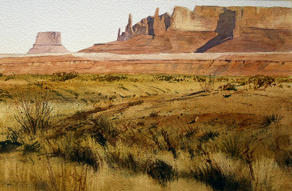 near the border |watercolor | 11 x 17