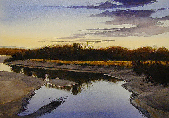 tranquil river |watercolor | 14 x 20 SOLD