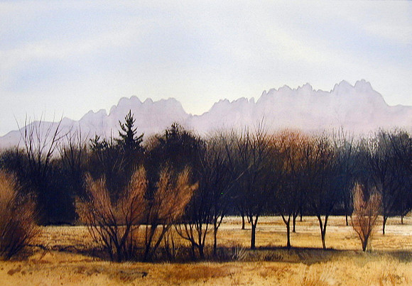 mountain backdrop |watercolor | 14 x 20