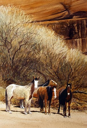 rez ponies | watercolor | 20 x 14 • giclee available