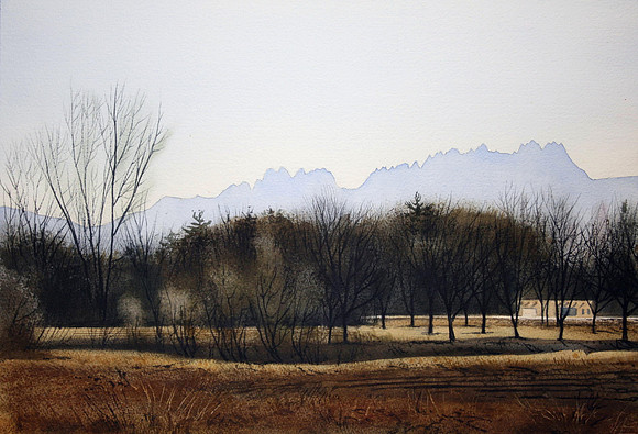 organs in the distance |watercolor | 14 x 20