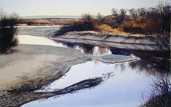 river sketch |watercolor | 5 x 7 SOLD