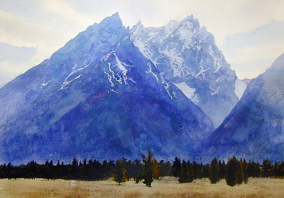 rising peaks |watercolor | 14 x 20